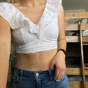 white crop top